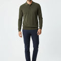 Polo Neck Sweater For Men - Rifle Green - MEME