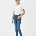 Medium Wash Skinny Denim Jegging For Girl - Mid Blue - MEME