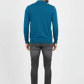 Polo Neck Sweater For Men - Peacock Blue - MEME