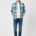 Check Button Down Shirt For Men - Green - MEME