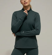 Half-Zip Activewear Top For Women - Verde Menta - MEME