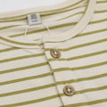 Striped Button Neck T-Shirt for Boys - Verde - MEME