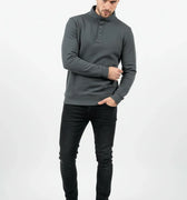 High-Neck Sweatshirt For Men - Forged Iron - MEME