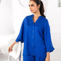 Women Solid Shirt Co-Ord Set 