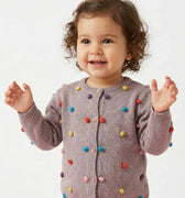 Knit Cardigan For Baby Girl - Lilac - MEME