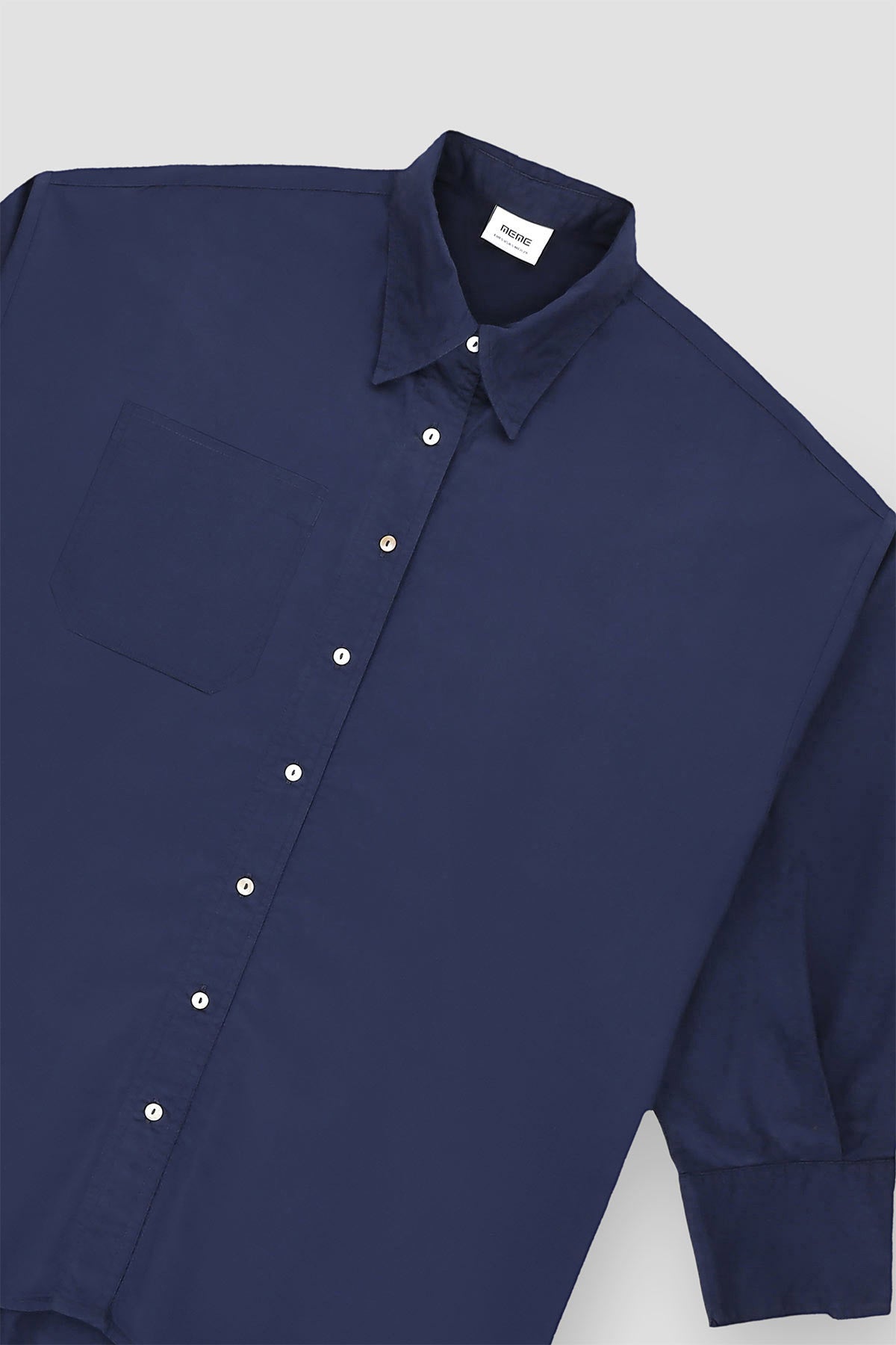 Solid Drop Cut Shirt For Women - Navy