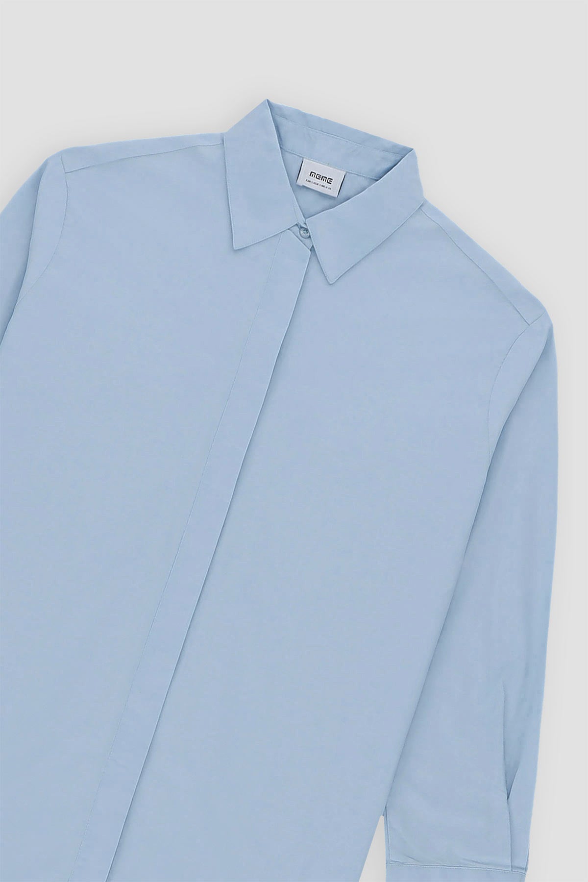 Solid Drop Cut Concealed placket Shirt For Women - Sky Blue