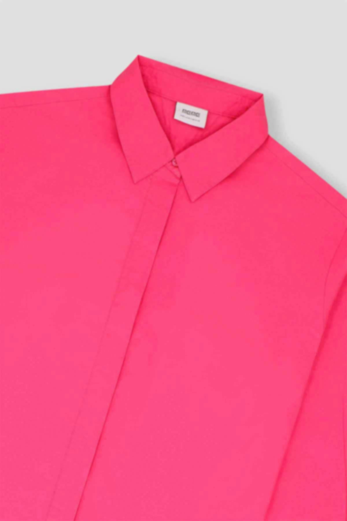 Solid Drop Cut Concealed placket Shirt For Women - Pink