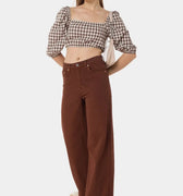 Wide Leg Trouser For Women - Brown - MEME