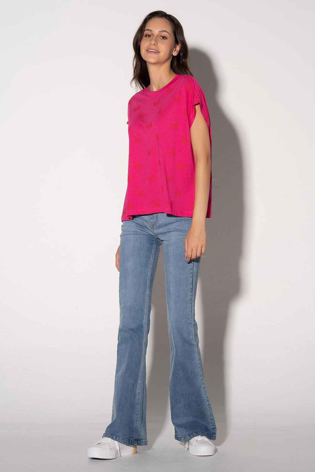 Printed T-Shirt For Women - Pink - MEME