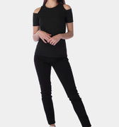 Solid T-Shirt For Women - Black - MEME