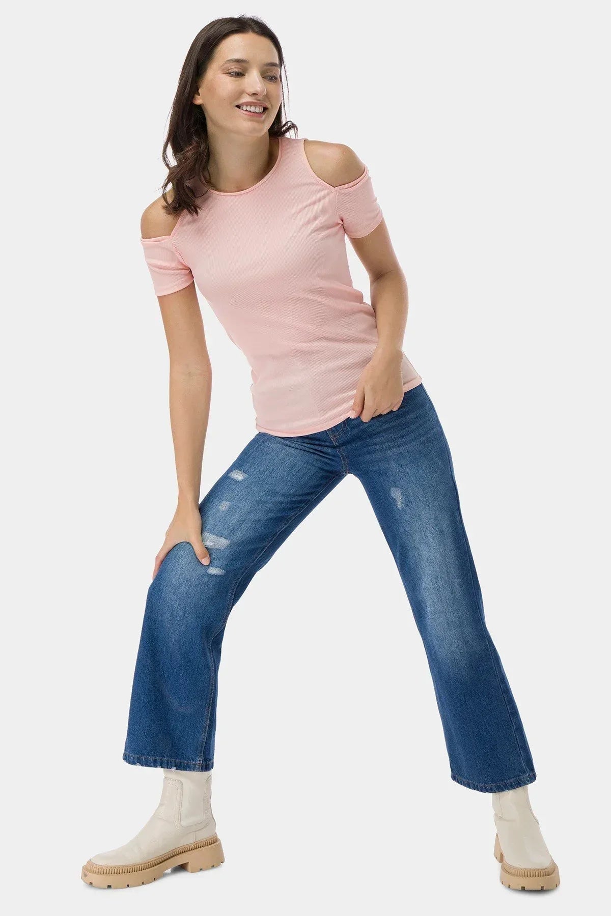 Solid T-Shirt For Women - Pink - MEME