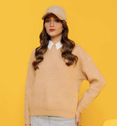 Women's Solid Pullover Sweater 