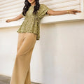 Printed Dress For Women - Green - MEME