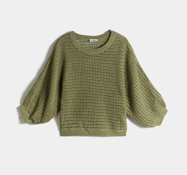 Knitted Sweater for Women - GREEN 