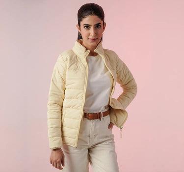 Puffer Jacket For Women - Ivory