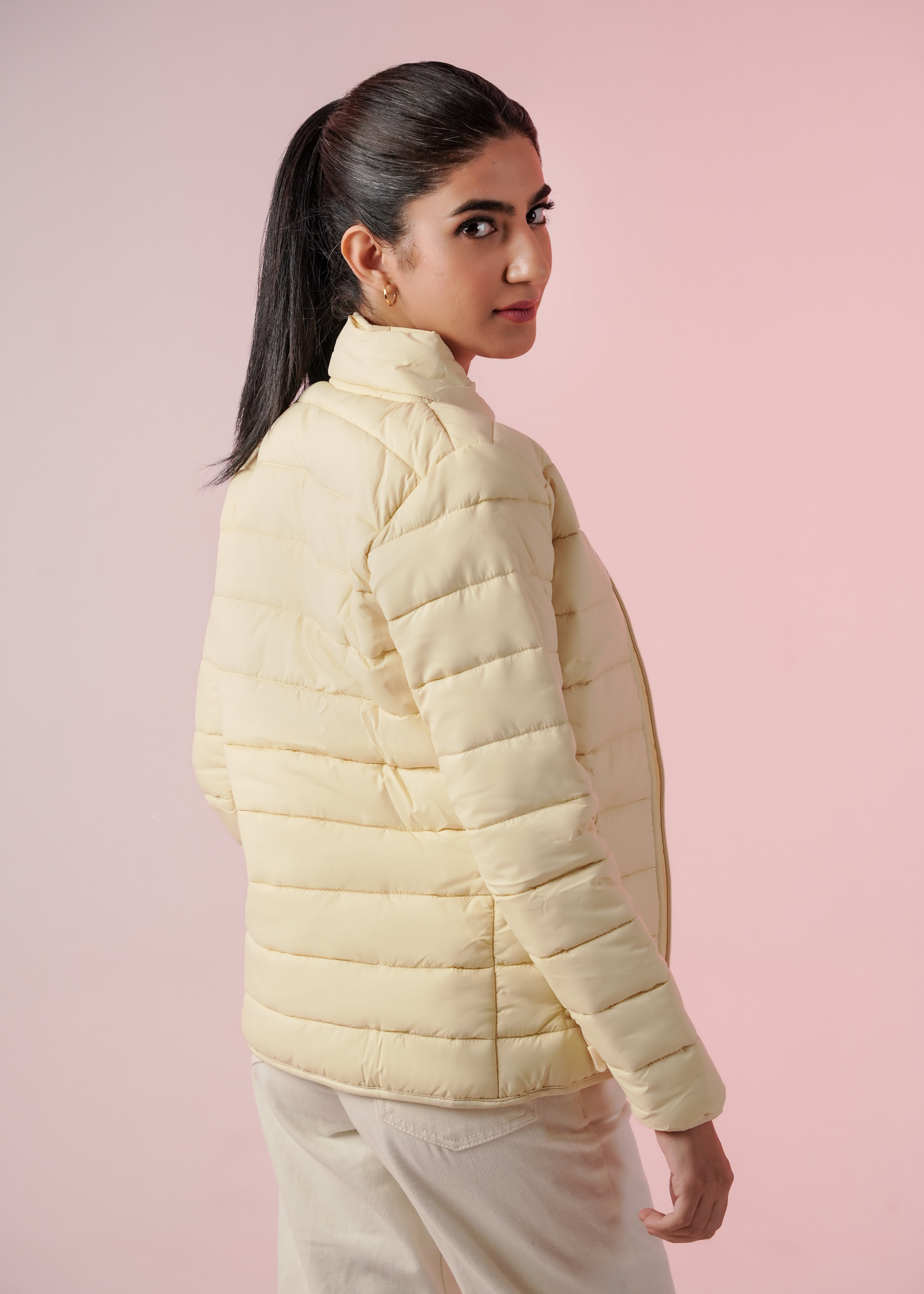 Puffer Jacket For Women - Ivory