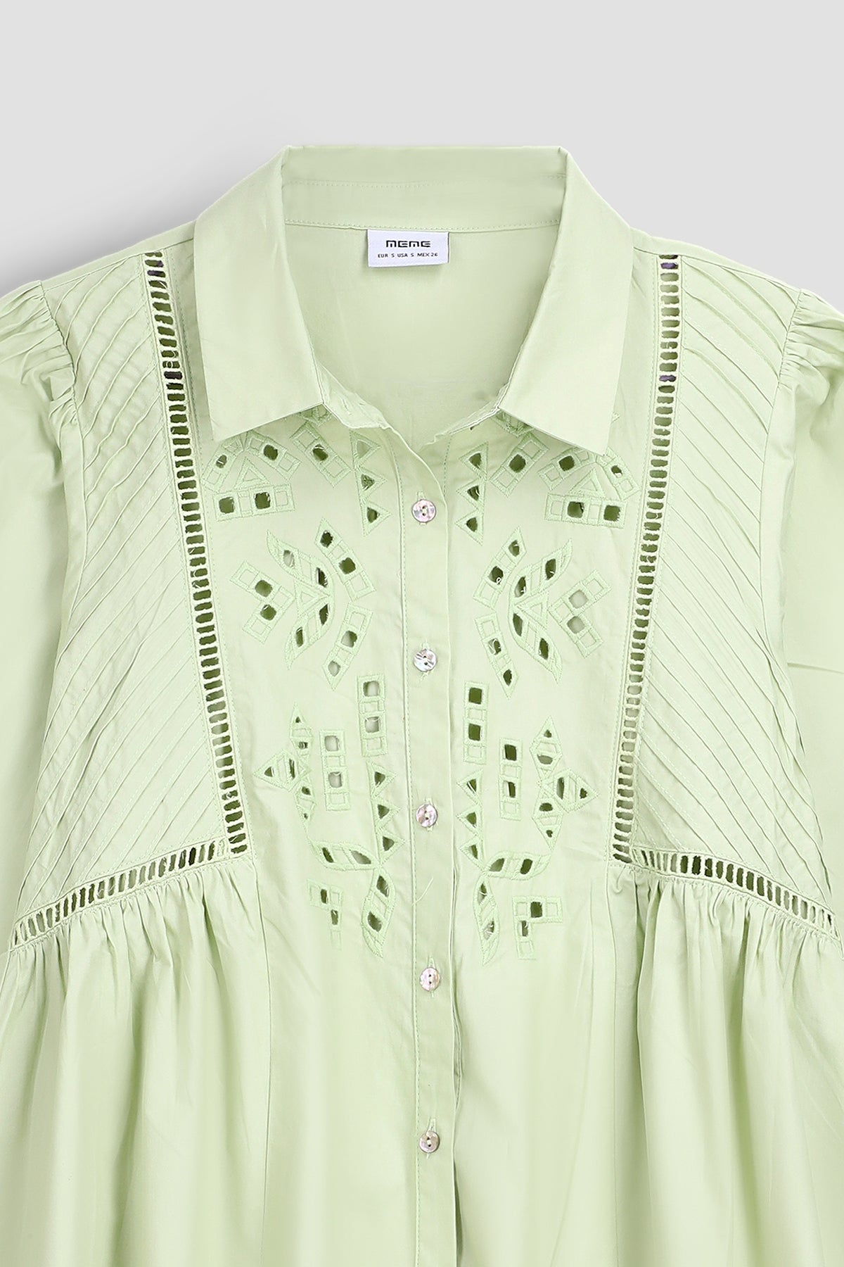 Embroiderd Midi Dress For Women - LIGHT GREEN