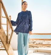 Polka Dot Ruching Blouse 