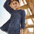Polka Dot Ruching Blouse 
