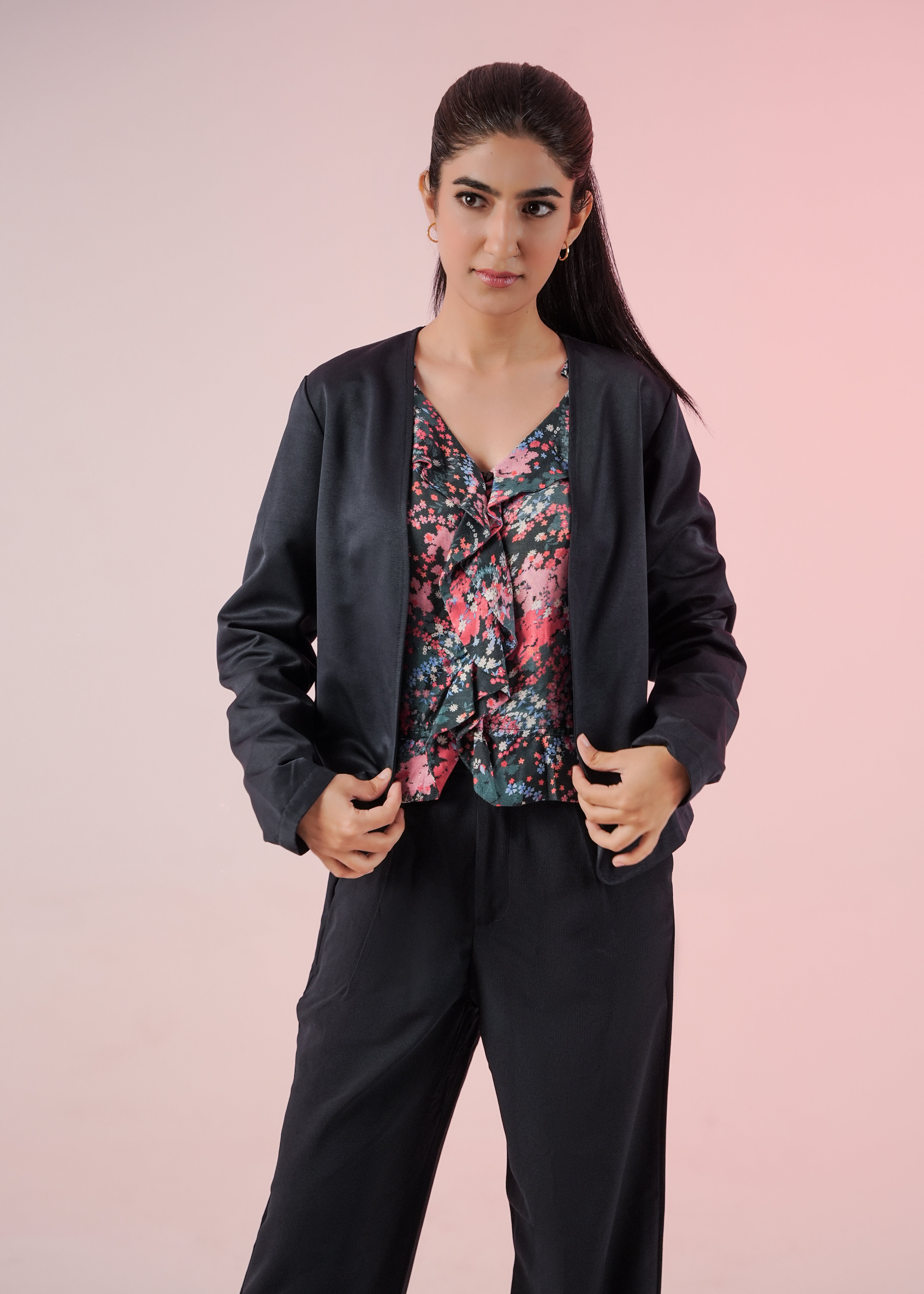 Short Length Blazer For Women - Navy