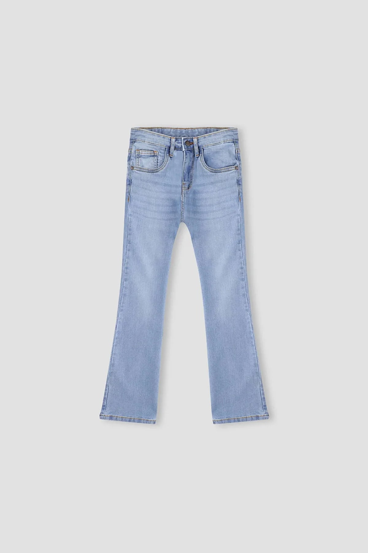Light Wash Flared Denim Jeans For Girl - Light Blue