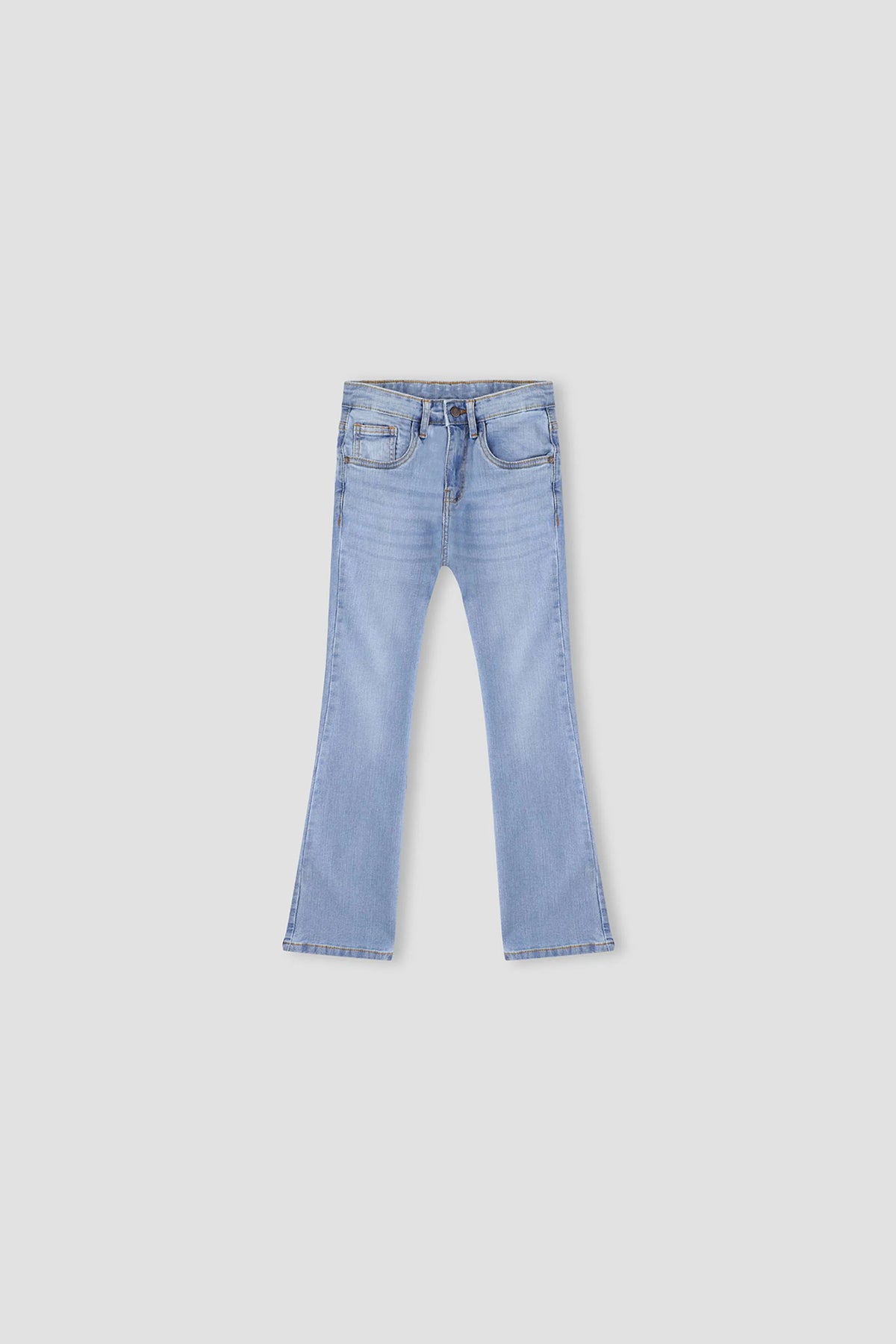 Light Wash Flared Denim Jeans For Girl - Light Blue