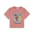 Loony Tunes T-Shirt for Girl- Greyish Pink Front Side