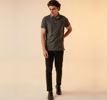 Polo T-Shirt For Men - Anthra Melange