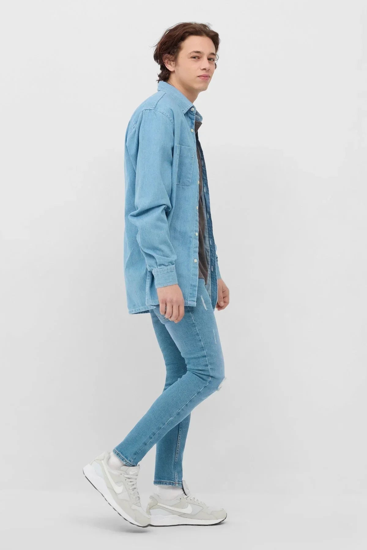 Skinny Fit Jeans For Men - Mid Blue - MEME