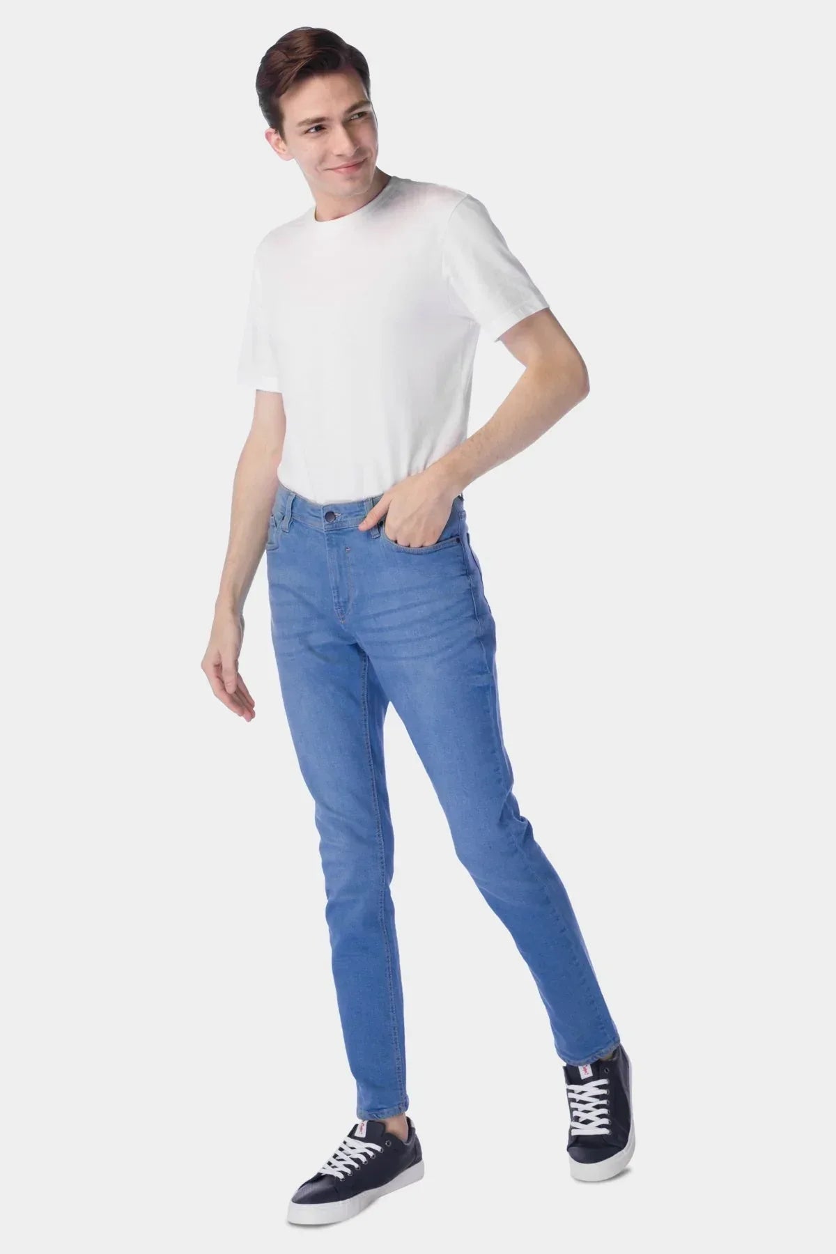 Slim Fit Jeans For Men - Mid Blue - MEME