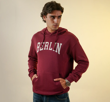 Pullover Hoodie For Men - Burgundy