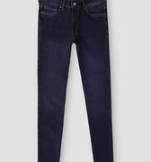 Wash Skinny Fit Jeans For Men - Dark Blue 