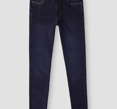 Wash Skinny Fit Jeans For Men - Dark Blue 