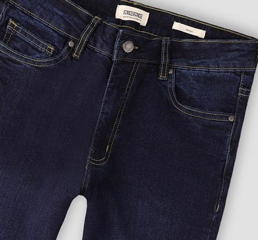 Wash Skinny Fit Jeans For Men - Dark Blue 