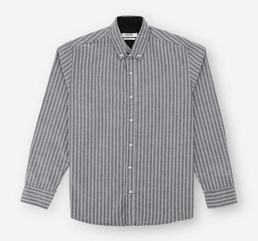 Full Sleeve Stripe Button Down Shirt For Men - Grey 