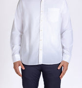 Full Sleeve Solid Spread Collar Shirt For Men - White 