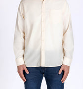 Full Sleeve Solid Spread Collar Shirt For Men - Cream 