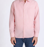 Full Sleeve Solid Spread Collar Shirt For Men - Peach 