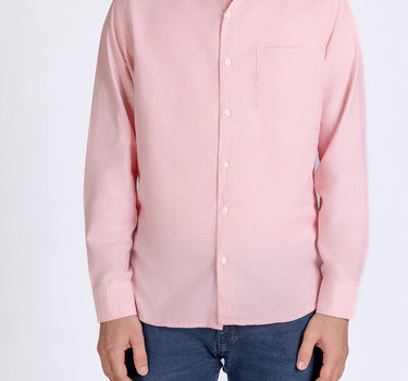 Full Sleeve Solid Spread Collar Shirt For Men - Peach 