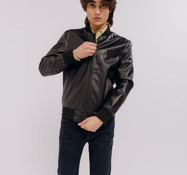 Men's Leather Bomber Jacket 