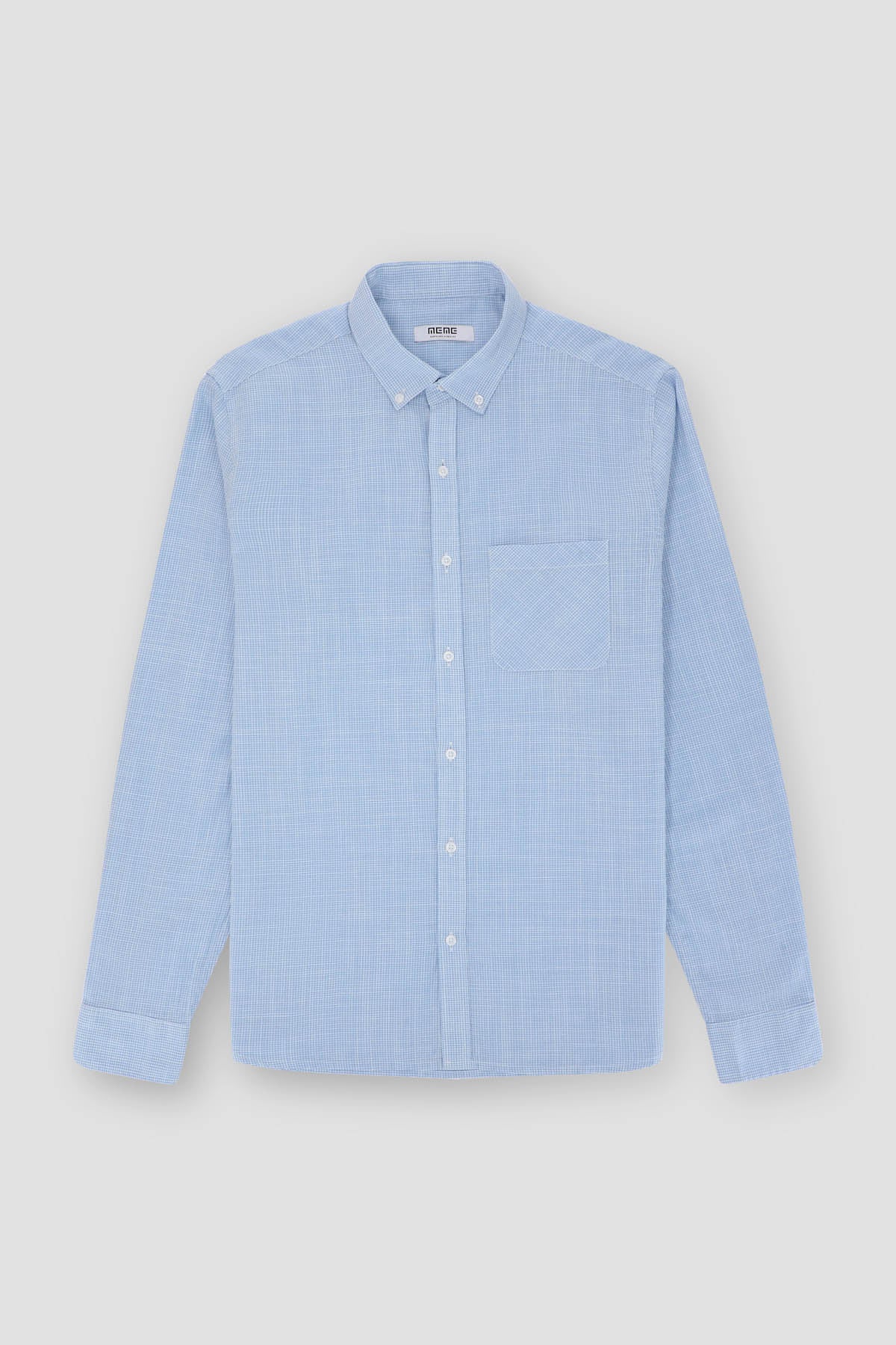 Full Sleeve Check Button Down Shirt For Men -Blue