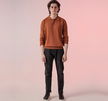 Polo Sweater For Men - Almond