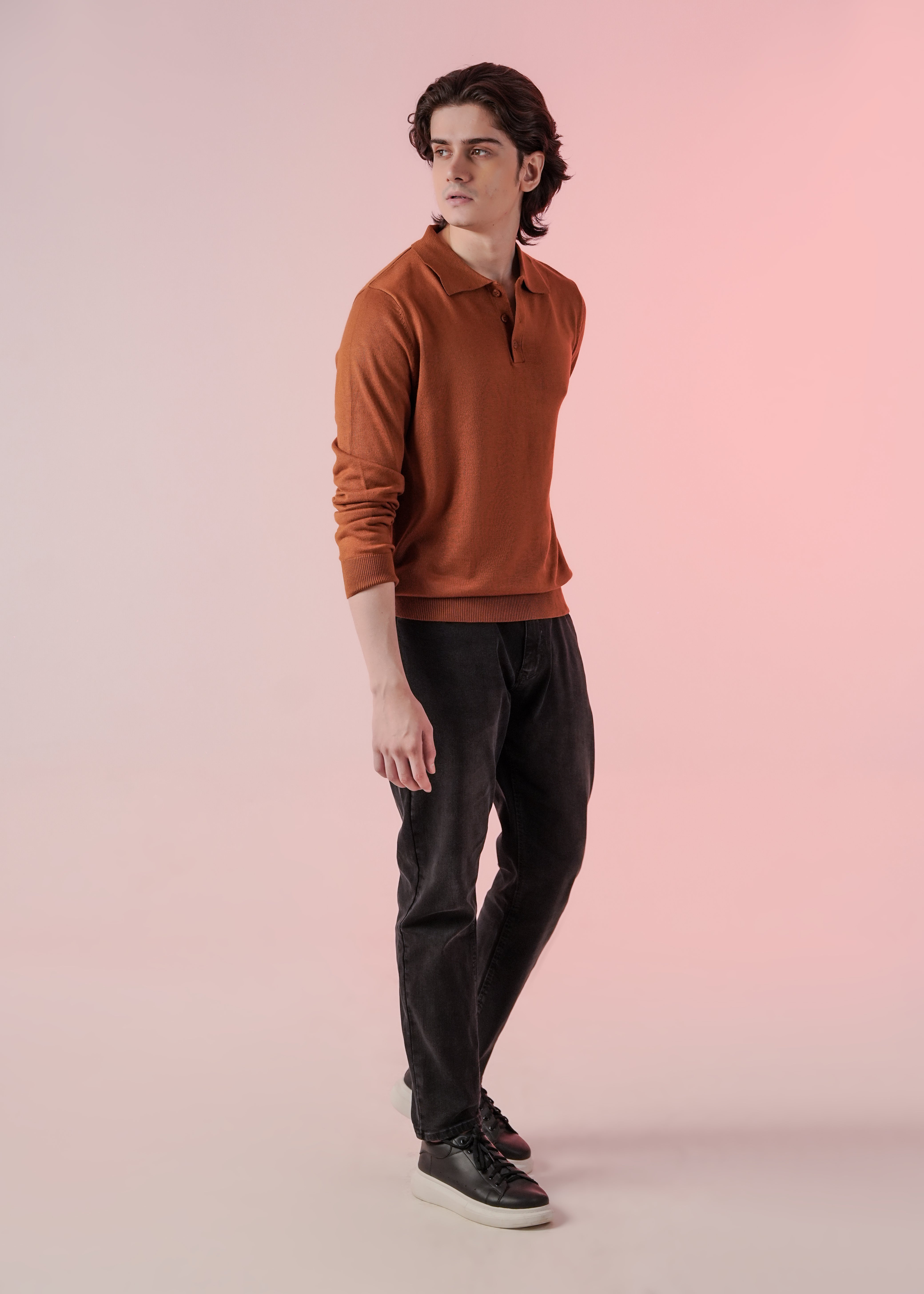 Polo Sweater For Men - Almond 