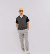 V-Neck Solid Vest Sweater For Men - Grey 