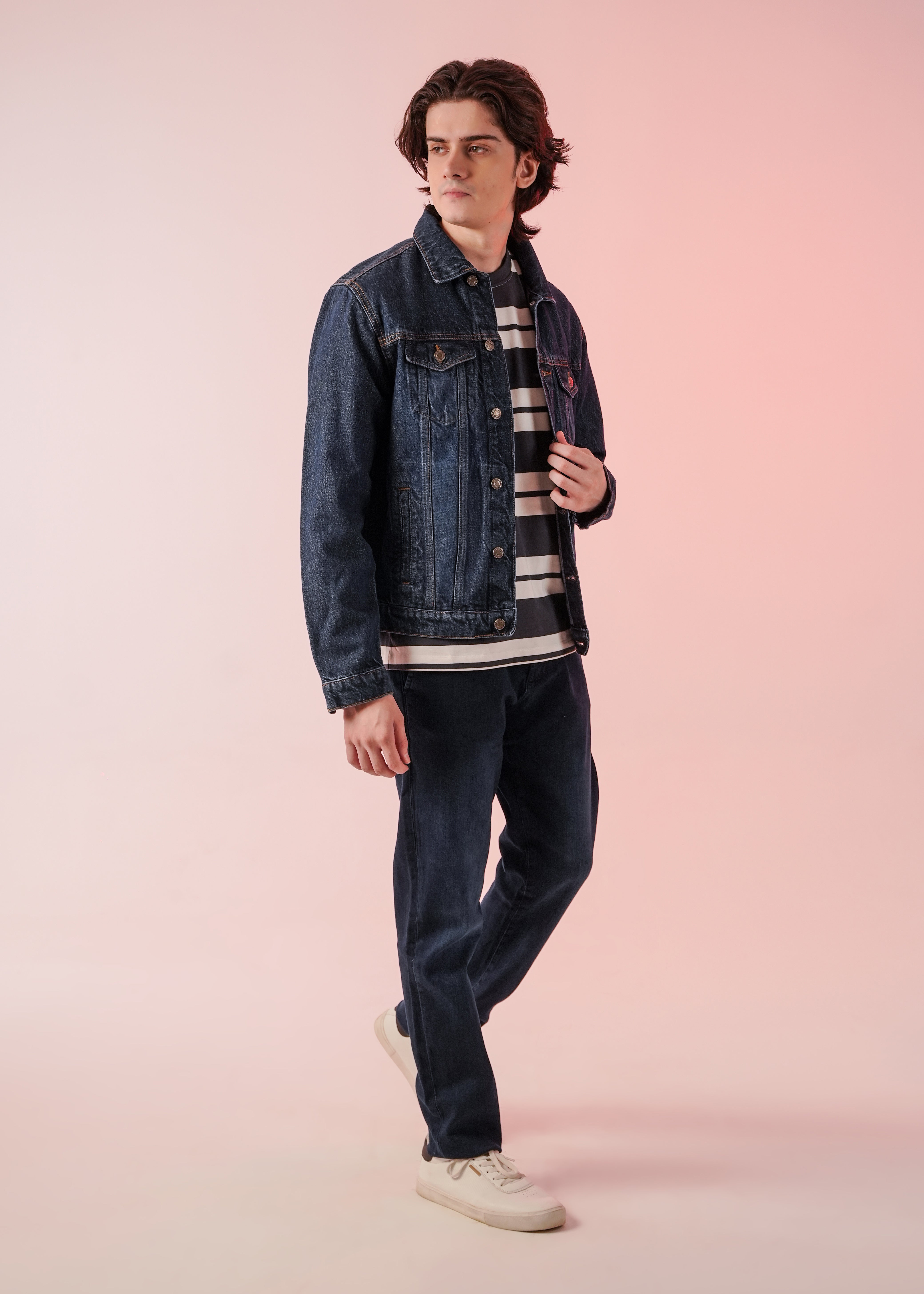 Denim Jacket For Men - Dark Blue 