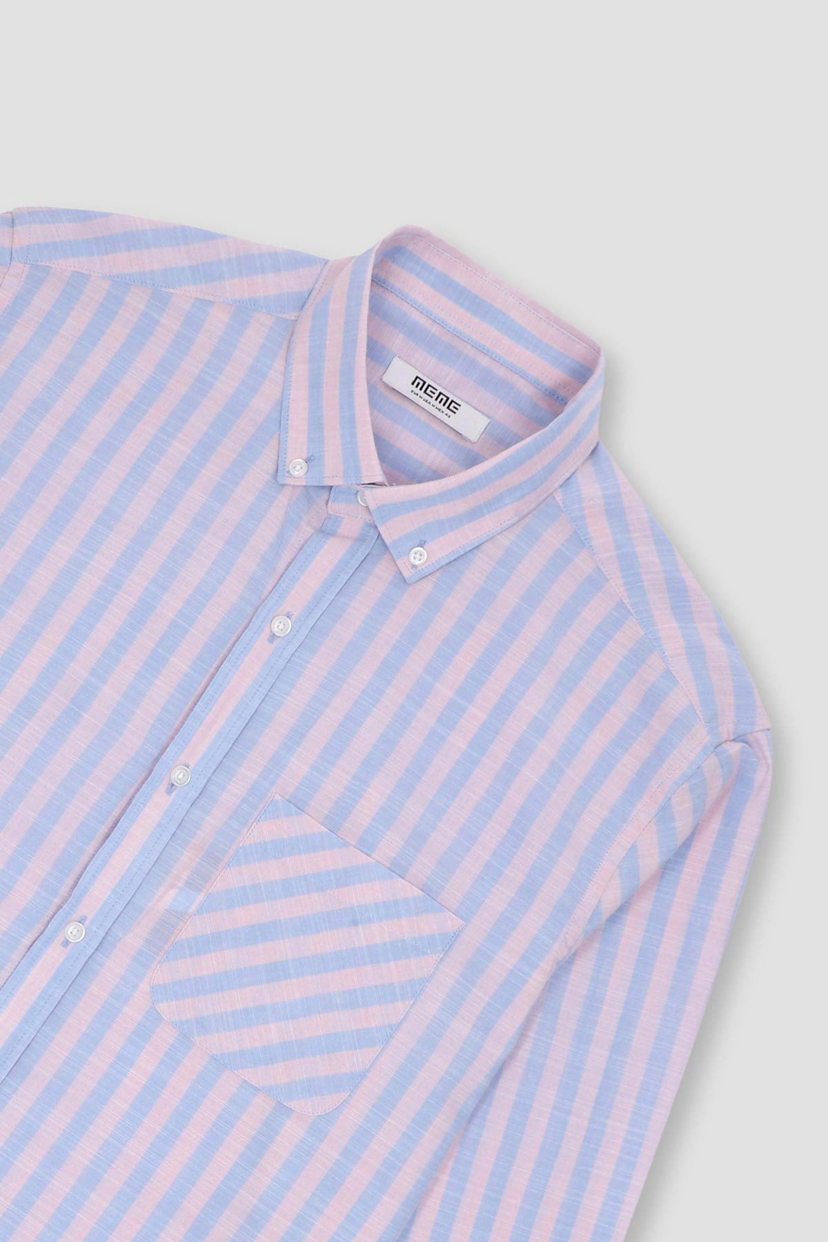 Men Striped Button Down Shirt