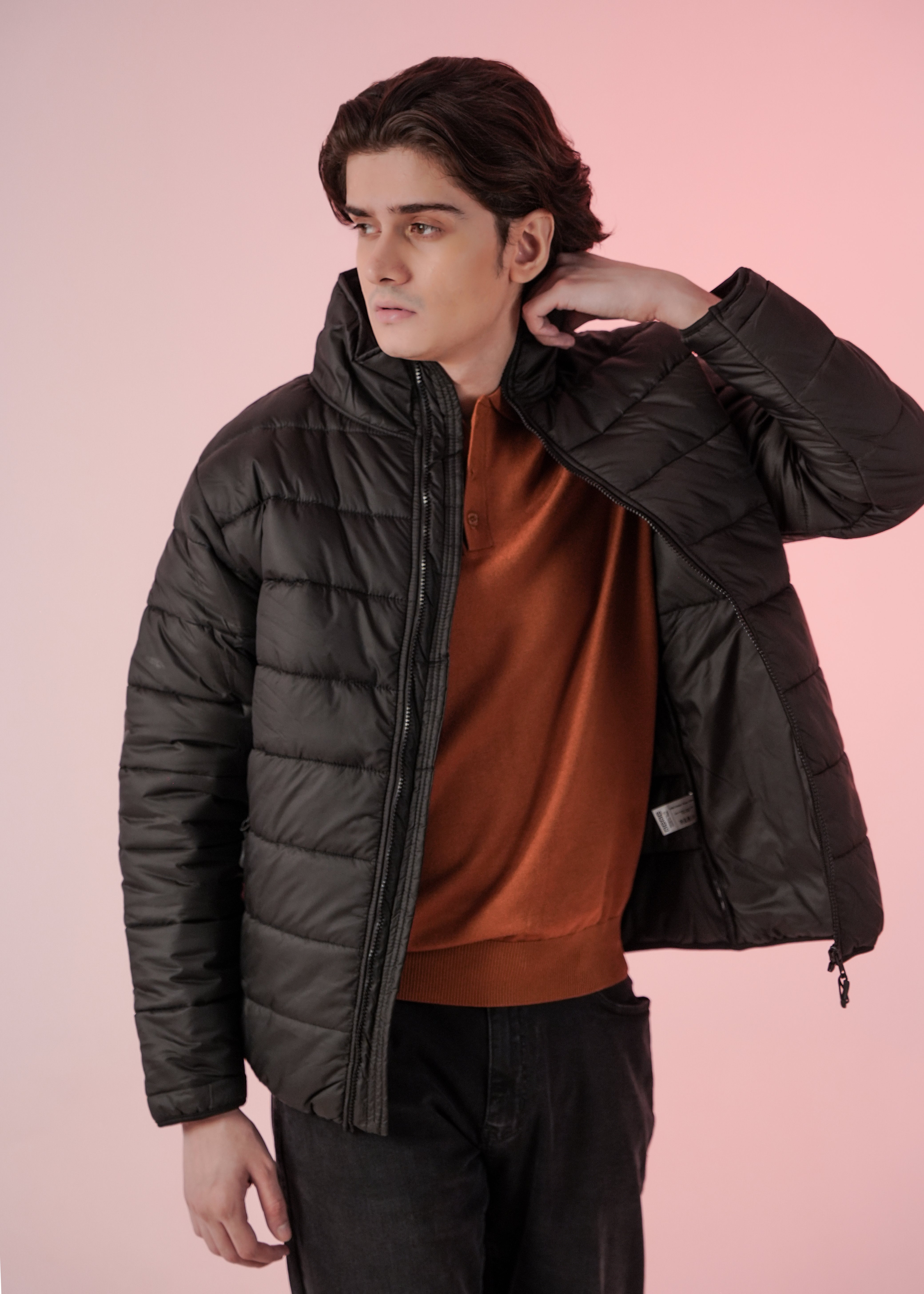 Puffer Jacket For Men - Black 