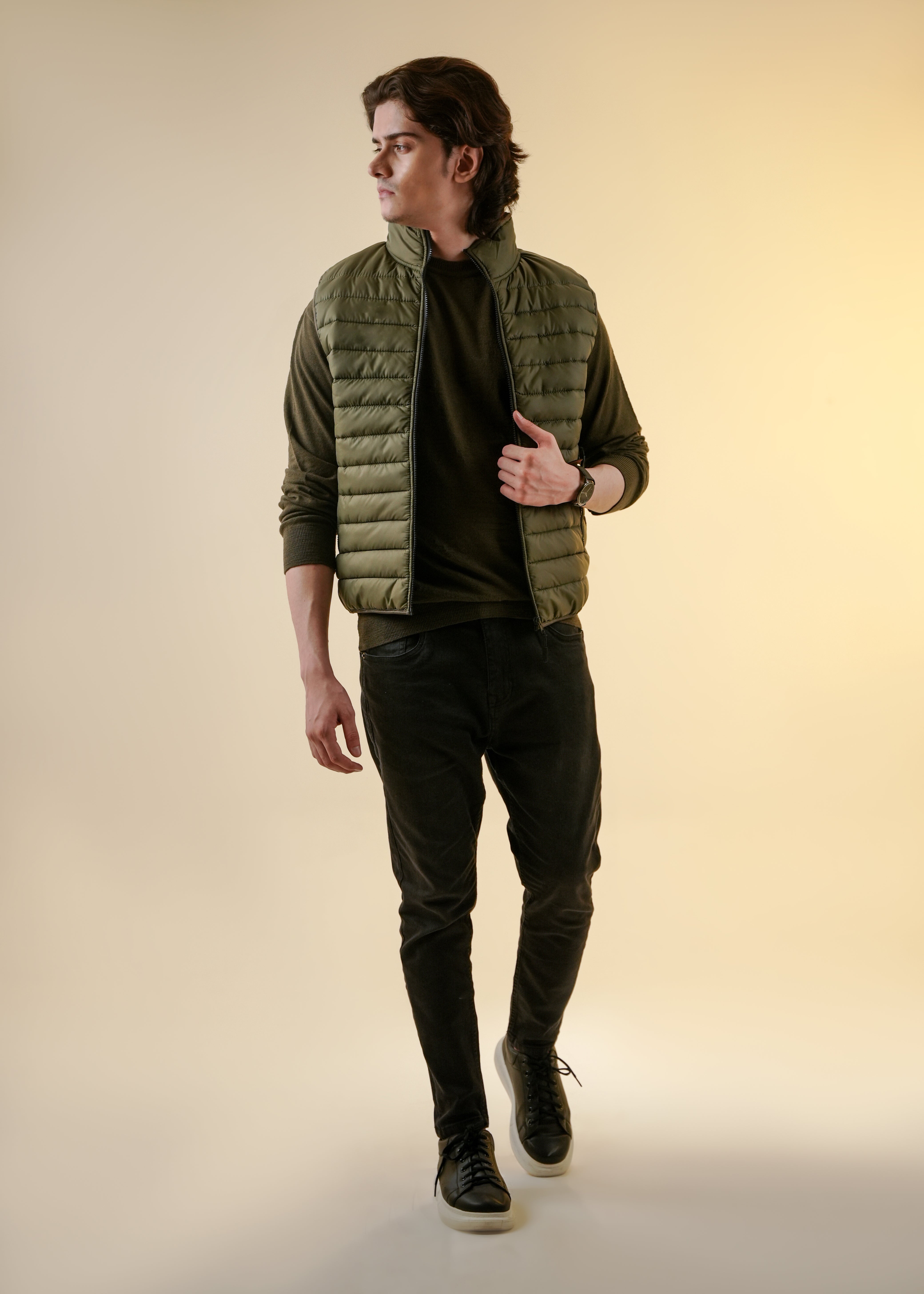 Puffer Jacket For Men - Khaki 