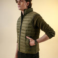 Puffer Jacket For Men - Khaki 